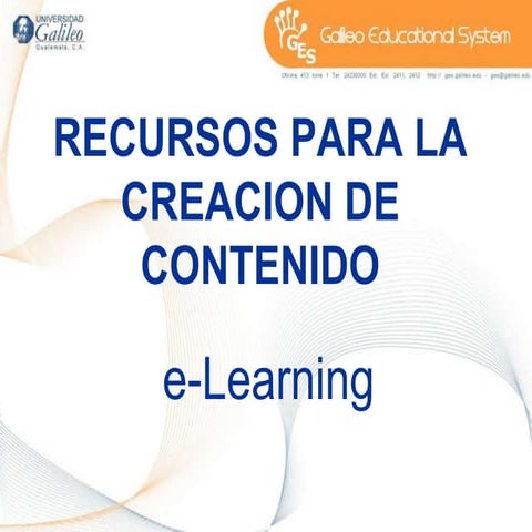Recursos Para La CreacióN De Contenido E Learning