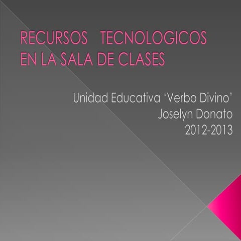 Recursos tecnologicos en la sala de clases