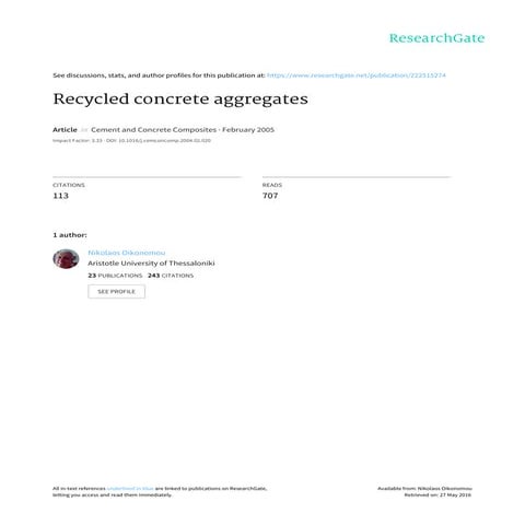 Recycled concrete aggregates | PDF