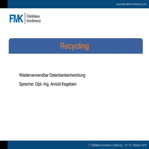 FMK2016 - Arnold Kegebein - Recycling