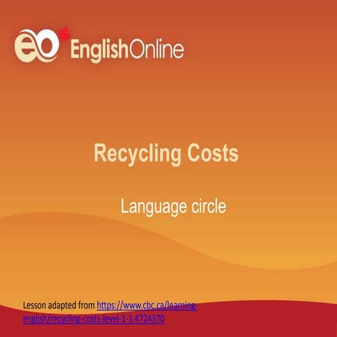 Recycling Costs - CBC Lesson