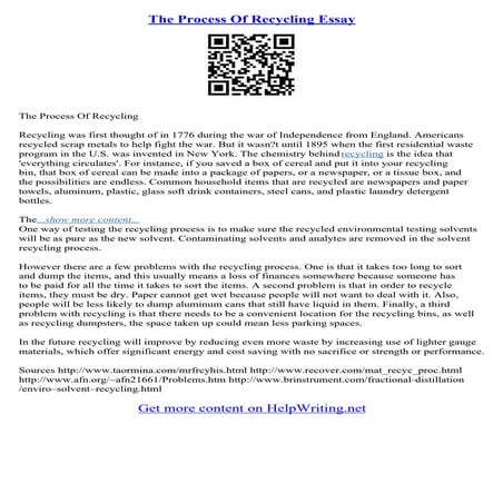 Recycling Essay