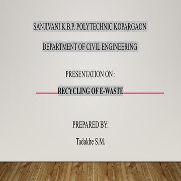 Recycling of E Waste. Solid Waste Management