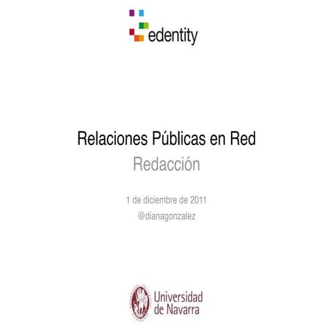 Relaciones Públicas en Red - redacción