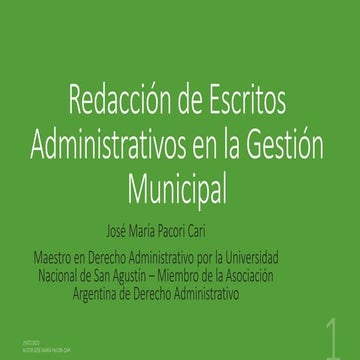 REDACCIÓN DE ESCRITOS ADMINISTRATIVOS GESTIÓN MUNICIPAL - AUTOR JOSÉ MARÍA PA...