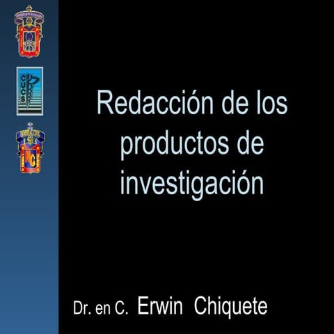 Redacción de los productos de investigación