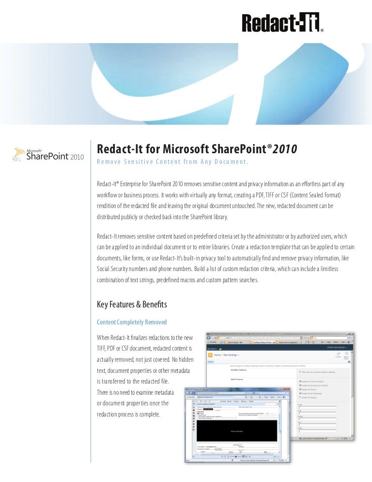 Redact It For Microsoft Sharepoint From Igc And Atidan
