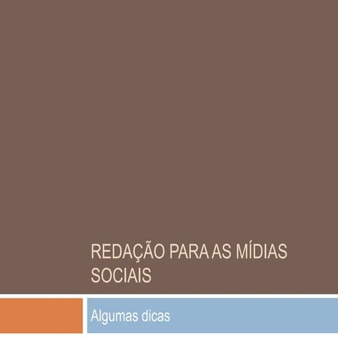 Redação para as mídias sociais