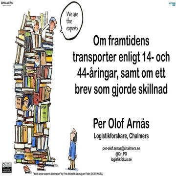 Om framtidens transporter enligt 14- och 44-åringar, samt om ett brev som gjo...