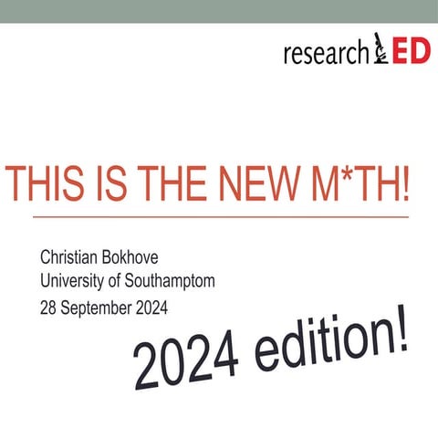 This is the new m*th! 2024 edition (researchEd Belfast 28-9-24)