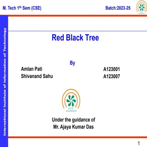 Red Black Tree,Red black tree, Cases-insertion, Deletion