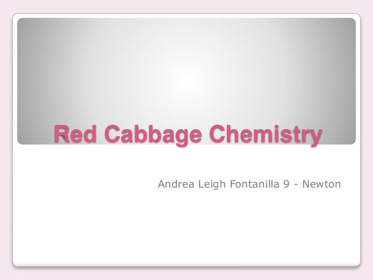 Red cabbage chemistry