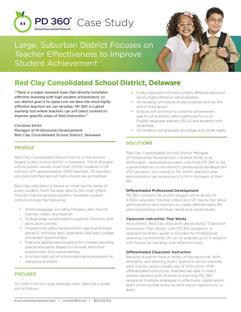 Red Clay Consolidated School District Delaware A PD 360 Case Study