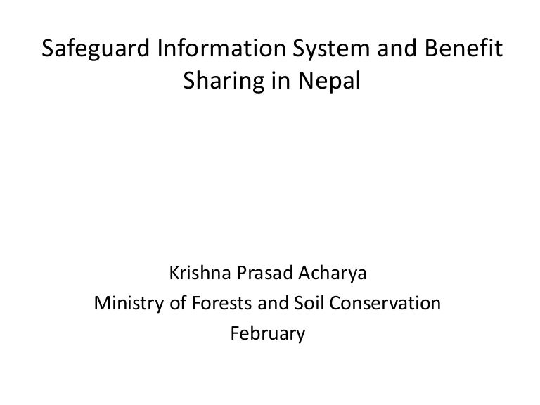 thumbnail of  Safeguard Information System and Benefit Sharing in Nepal