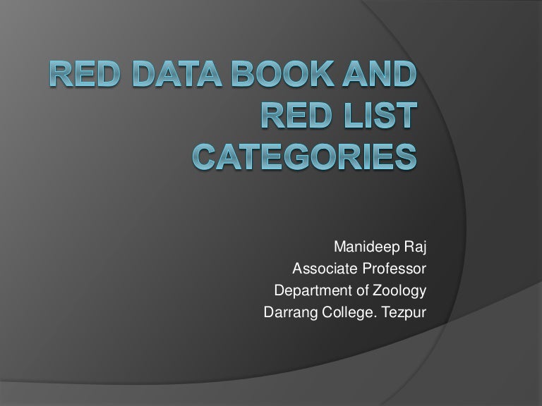 Red data book and Red list categories