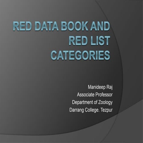 Red data book and Red list categories