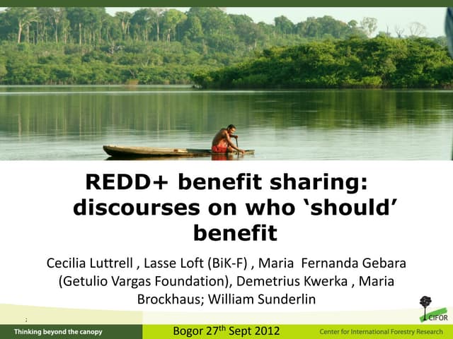 REDD+ benefit sharing: discourses on who ‘should’ benefit
