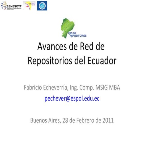Red de repositorios del ecuador   informe clara 3