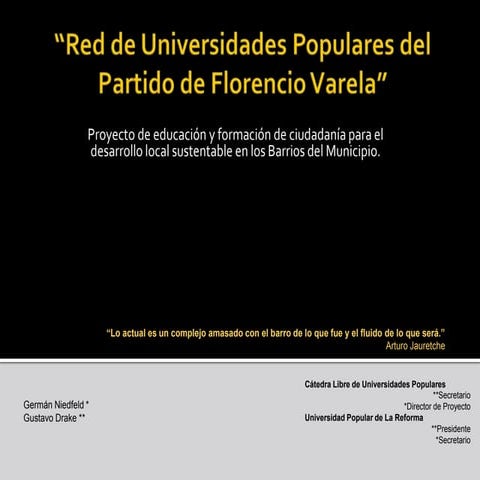 Red de universidades populares del municipio de florencio varela