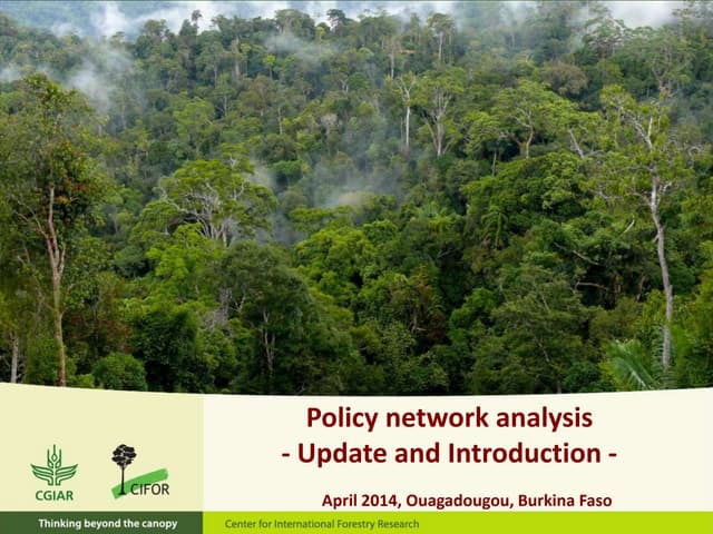 REDD+ Policy Network Analysis: Update and Introduction
