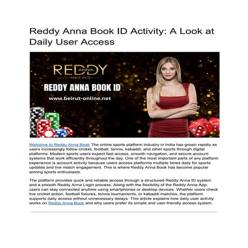 Reddy Anna Book Login and ID Trends: A Complete Activity Overview | PDF