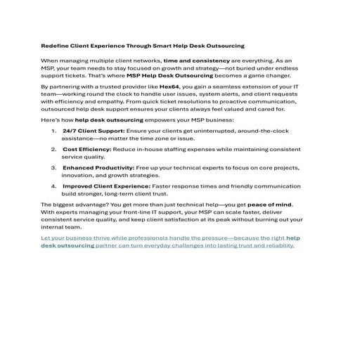 Redefine Client Experience Through Smart Help Desk Outsourcing.pdf