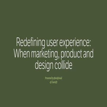 Redefining ux