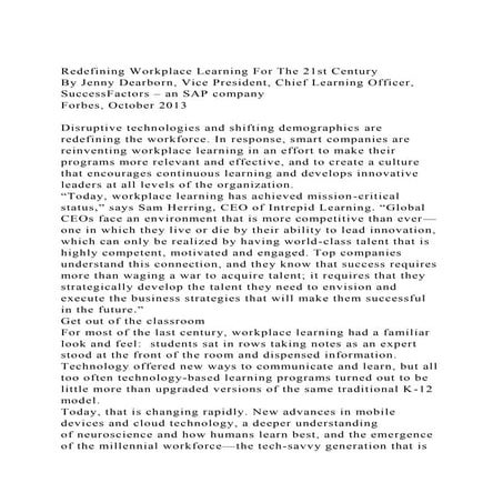 Redefining Workplace Learning For The 21st CenturyBy Jenny Dearb.docx
