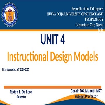 instructional design models powerpoint presentation
