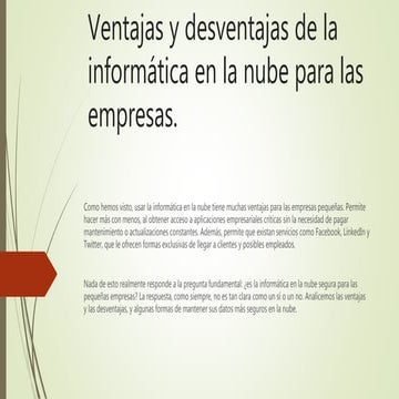 Red en nube ventajas y desventajas