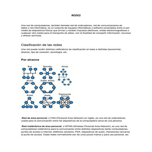 M1-T2. Tipos de redes de comunicaciones | PDF