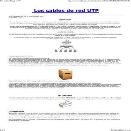 01 construccion de cables utp | PDF