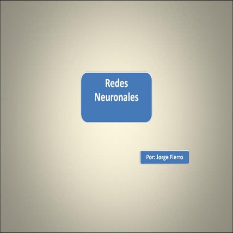 Redes Neuronales