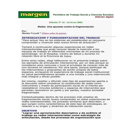 Redes. una apuesta contra la fragmentacion  vezzetti