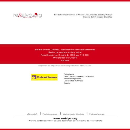 Redes de soporte social y salud