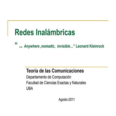 Redes inalambricas 2c2011