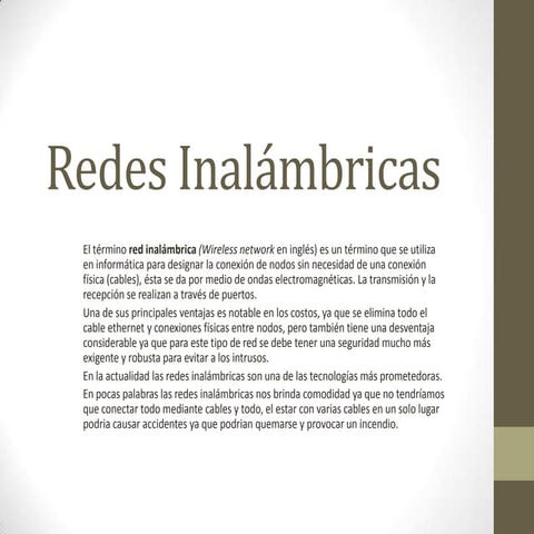Redes inalámbricas