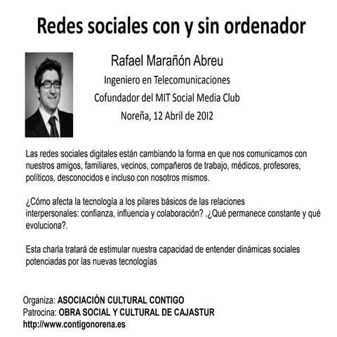 Redes sociales con y sin ordenador