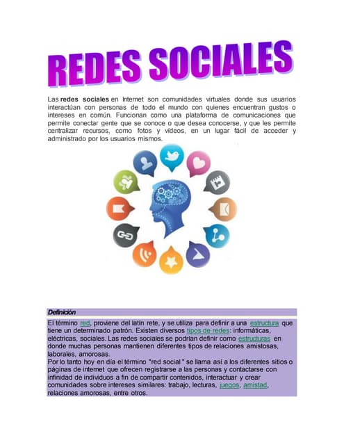 Las redes sociales (exposicion) | PPT