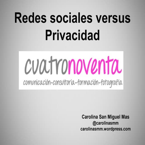Redes sociales versus privacidad para padres y madres
