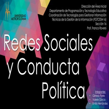 Redes Sociales y Conducta Política