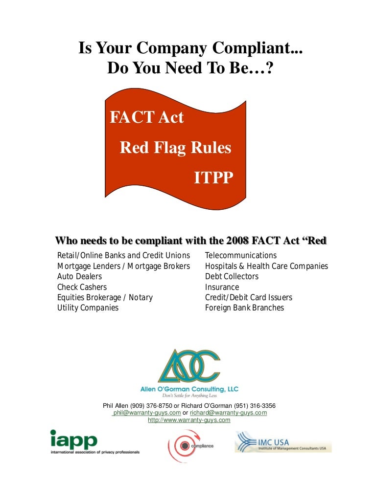 Red Flag Rules Compliant? Maybe Not...!