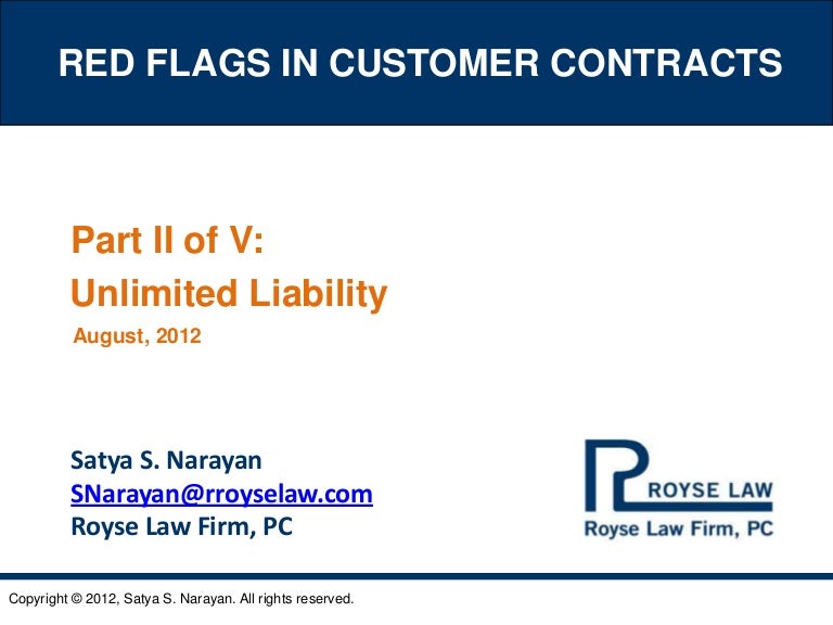 Red Flags in Customer Contracts Part II