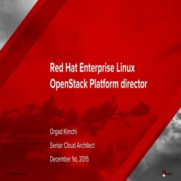 Red Hat Enteprise Linux Open Stack Platfrom Director