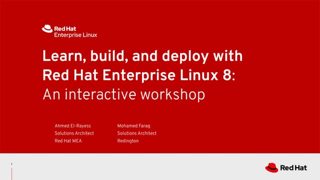 Red Hat Enterprise Linux 8 Workshop