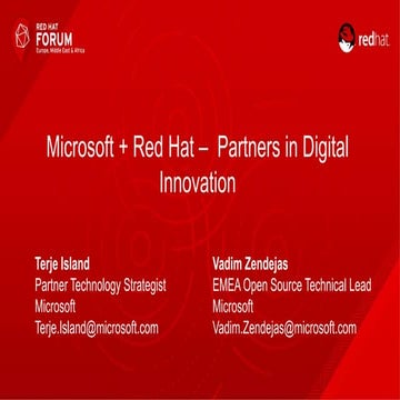 Red Hat Forum Norway 2017 - Red Hat on Azure Partners in Digital Innovation