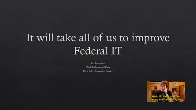 It will take all of us to improve F...