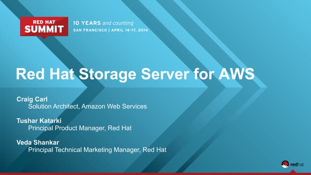 Red Hat Storage Server For AWS