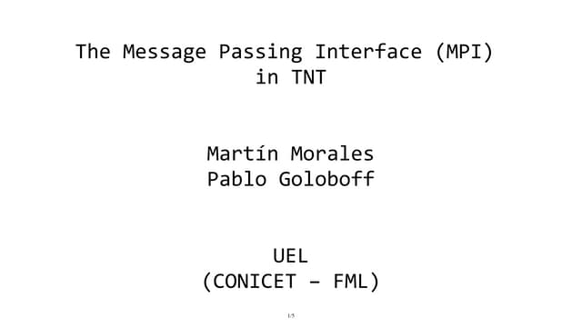 MPI in TNT for parallel processing