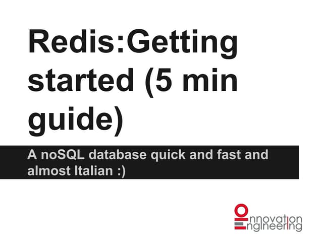 Redis, a 2 minutes introduction